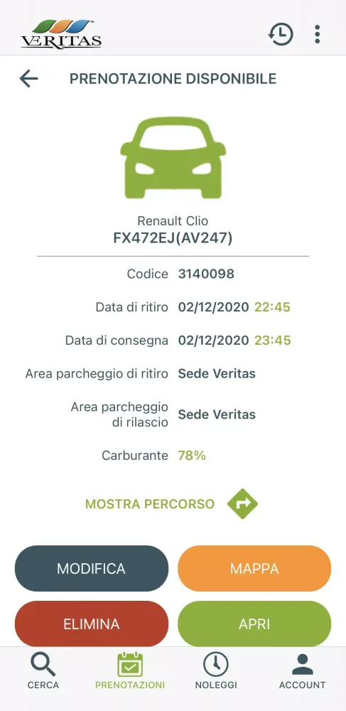 Screenshot di Veritas Car Sharing