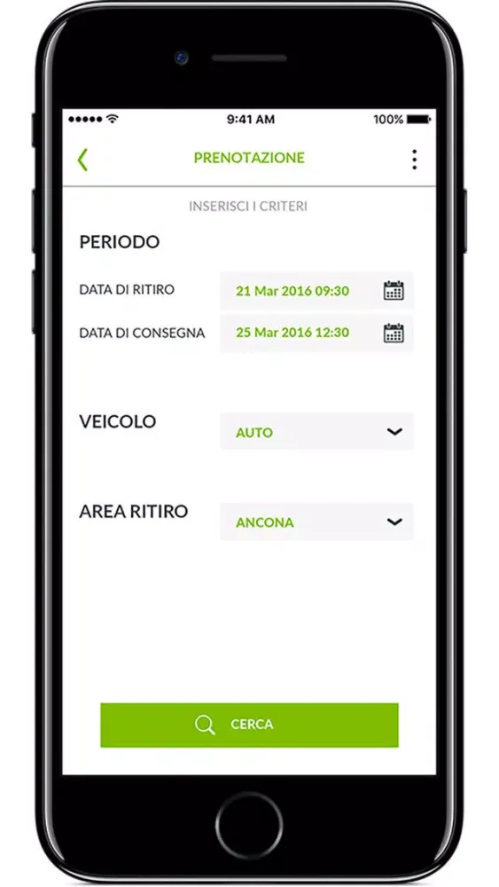 Ảnh chụp màn hình của B2C CarSharing