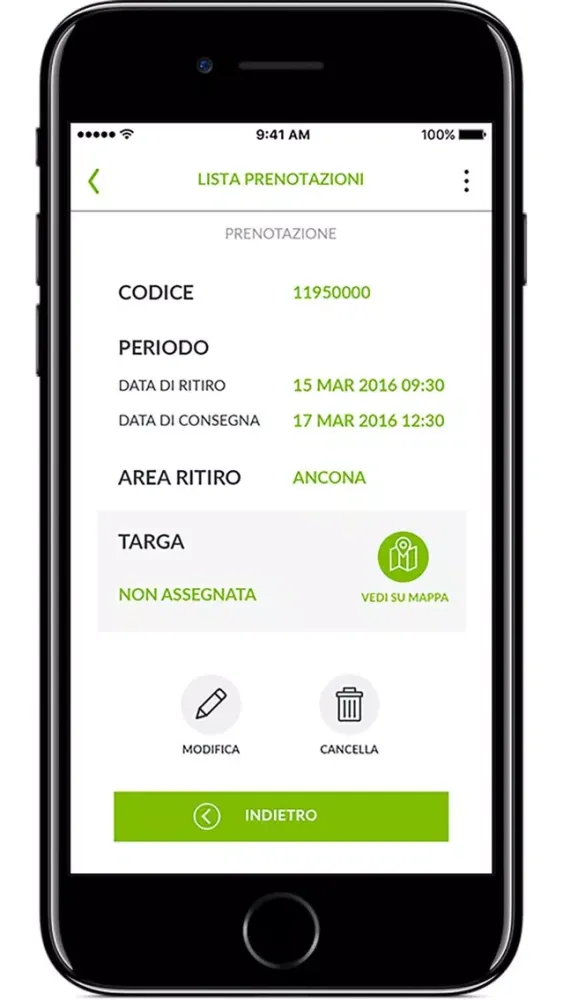 Ảnh chụp màn hình của B2C CarSharing