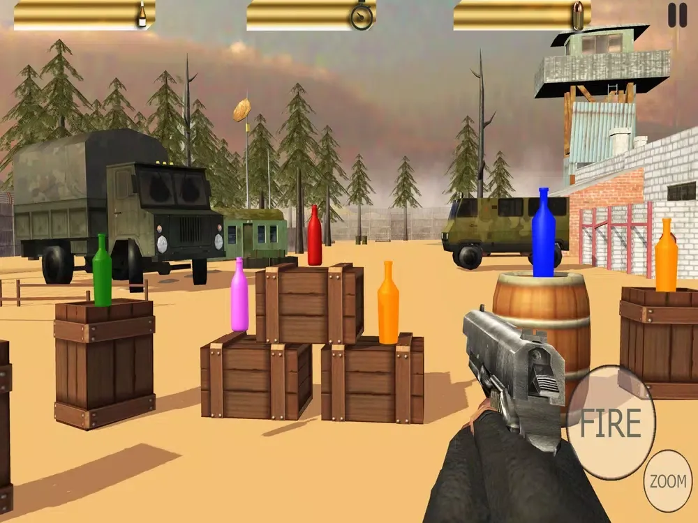 Tangkapan layar Frontline Bottle Shoot 3D iPad 