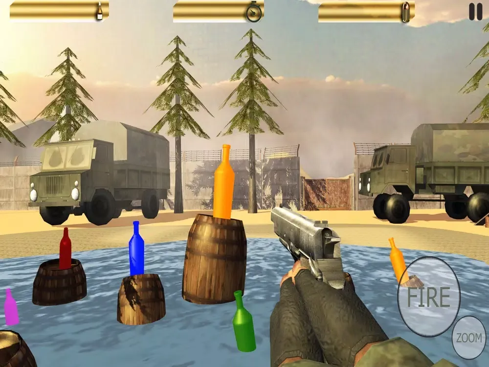 Tangkapan layar Frontline Bottle Shoot 3D iPad 