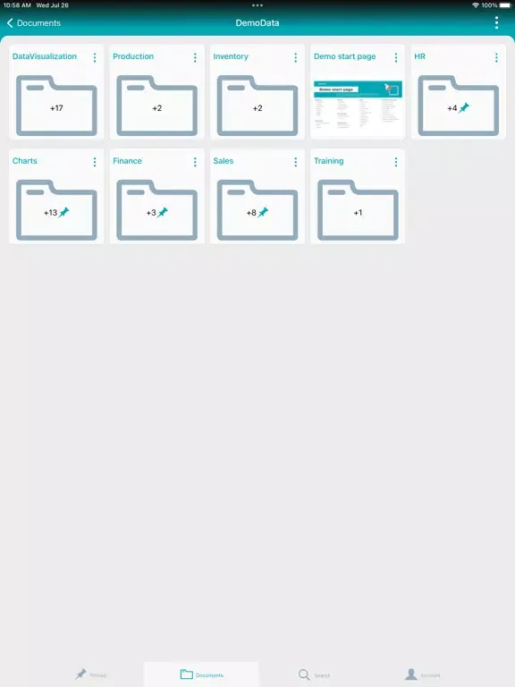 Capturas de tela do TARGIT Mobile 2023 iPad 