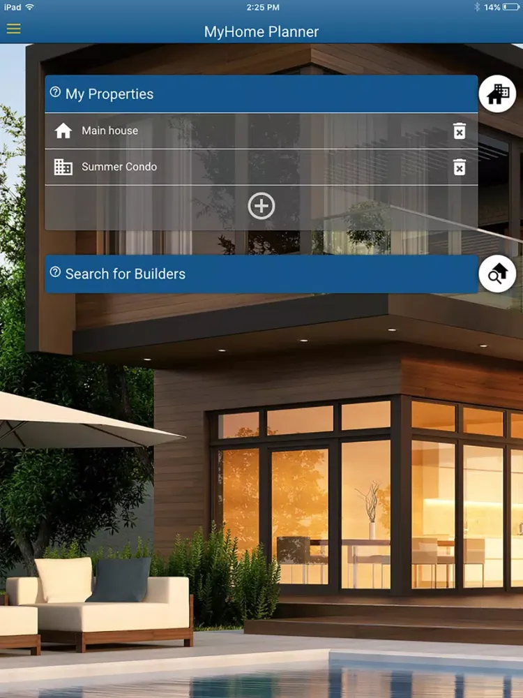 Tangkapan layar MyHome Planner iPad 