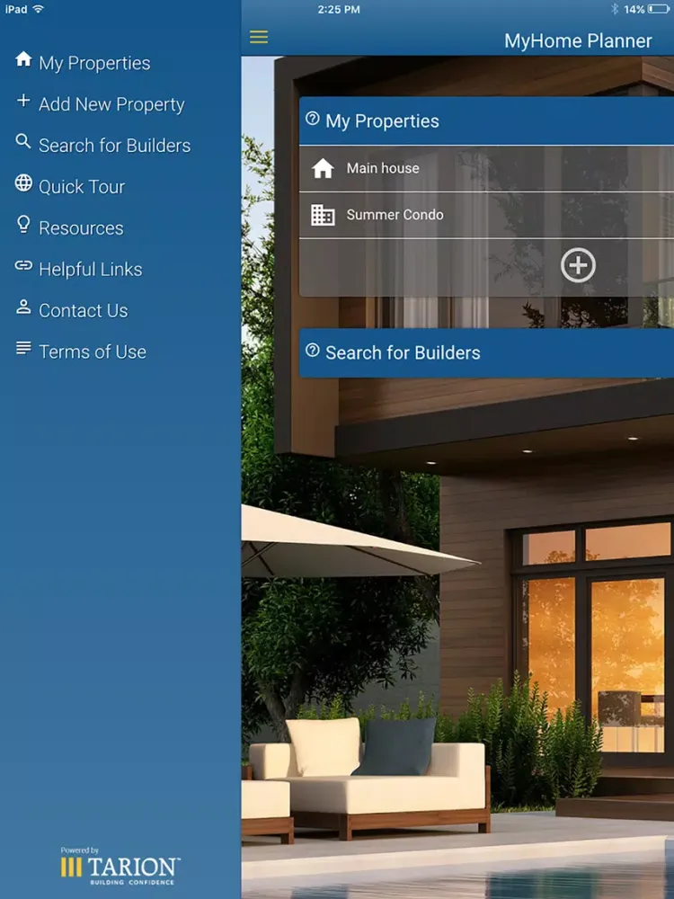 Tangkapan layar MyHome Planner iPad 