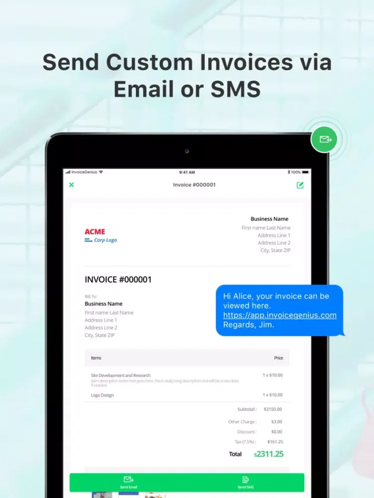 Invoice Genius - Easy Invoices iPad  Screenshots
