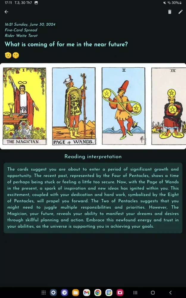 Tarot Journal स्क्रीनशॉट