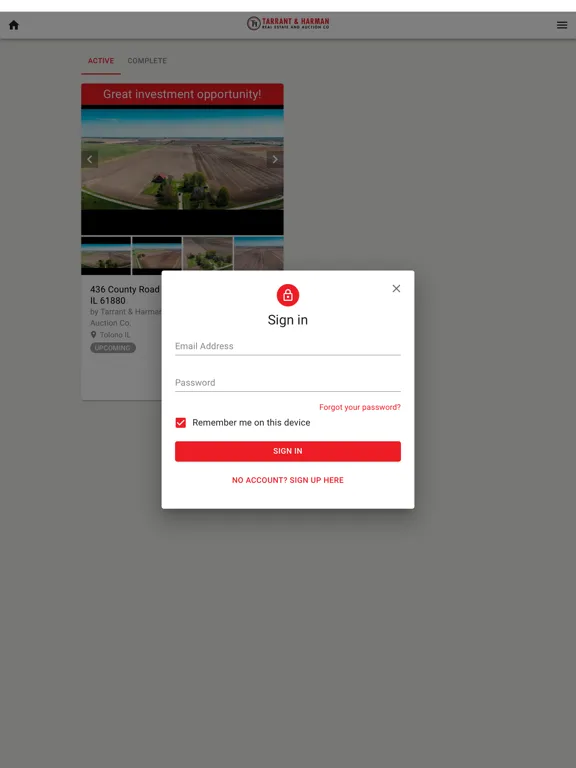 T&H Real Estate & Auction iPad  스크린샷