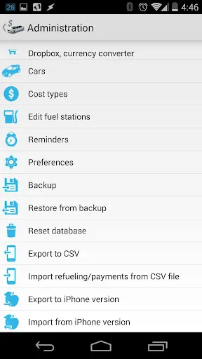 Car-costs and fuel log Screenshots