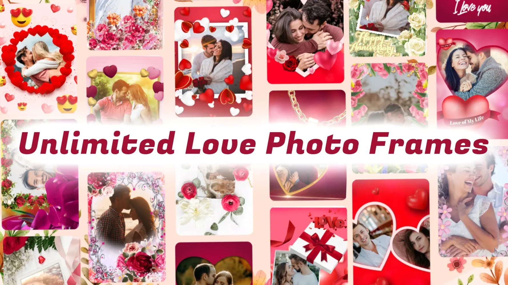 Romantic Love Photo Frames App Screenshots