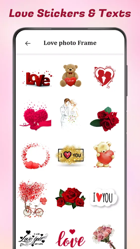 Romantic Love Photo Frames App Screenshots