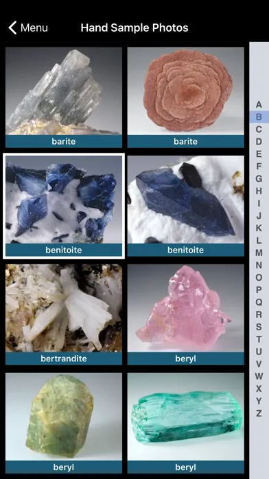 Zrzuty ekranu Mineral Database