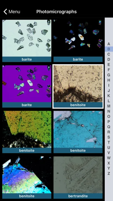 Zrzuty ekranu Mineral Database