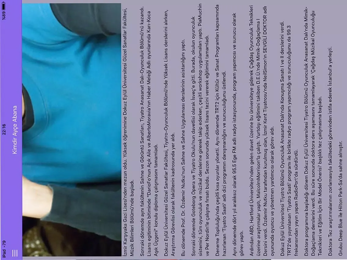 Zrzuty ekranu Ayçe Abana iPad 