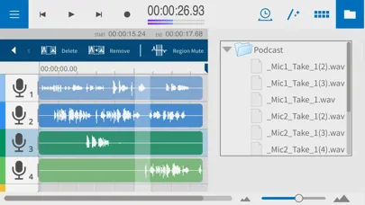 Tangkapan layar TASCAM Podcast Editor