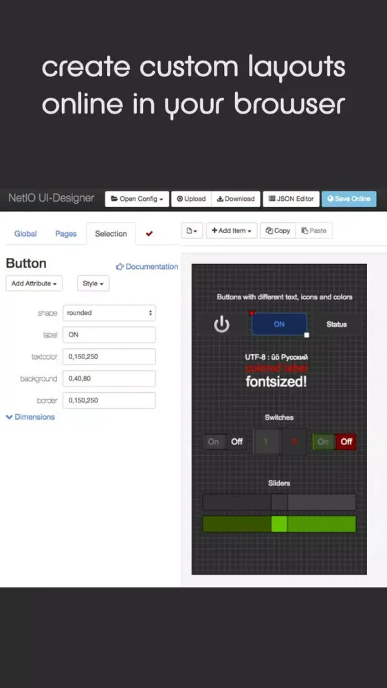 ภาพหน้าจอของ NetIO