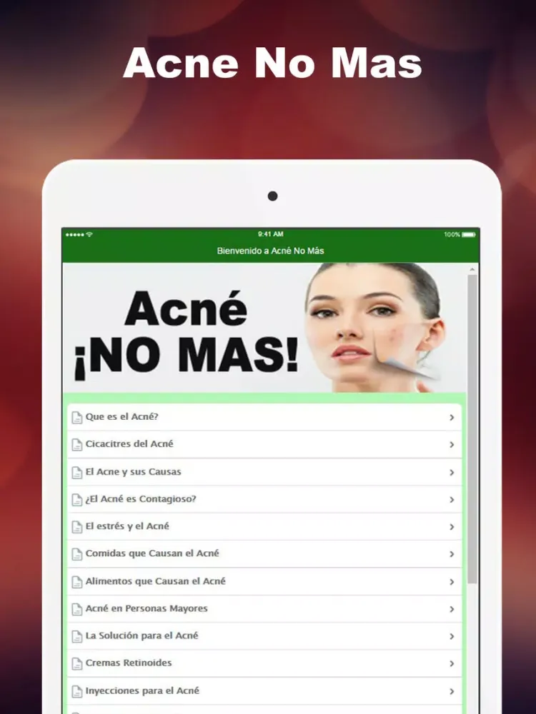 Acne No Mas: Consejos Para Eliminar Acne Del Todo iPad  Screenshots