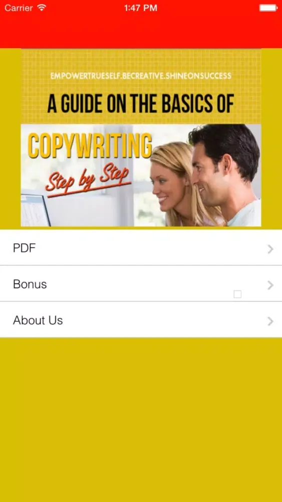 Zrzuty ekranu A Guide on the Basics of Copy writing eBook