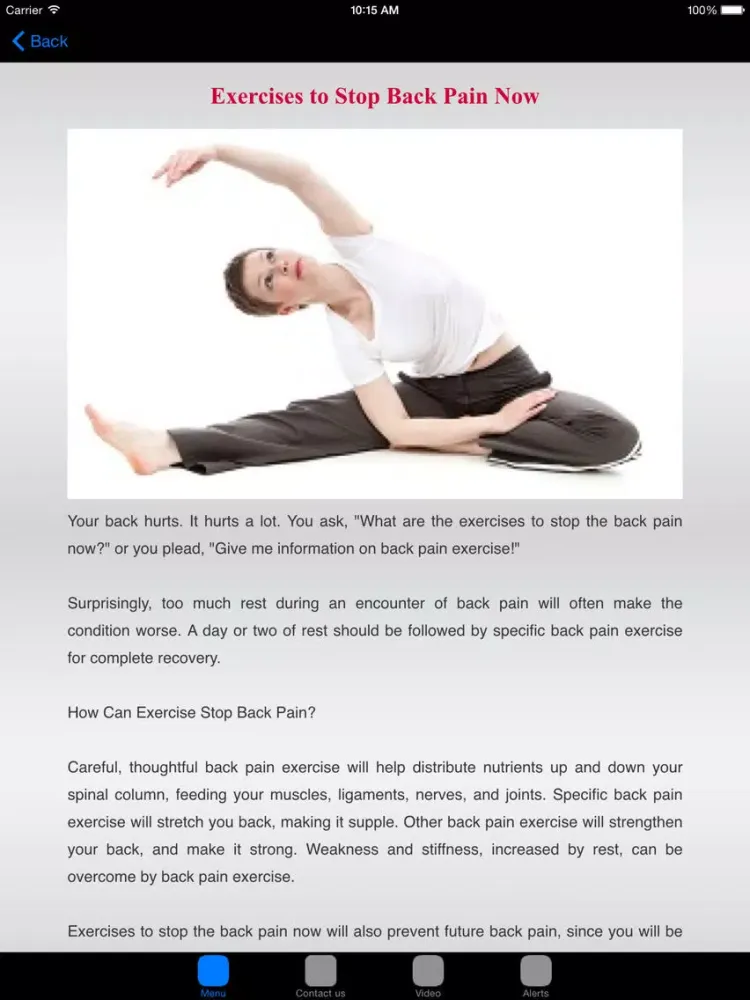 Lower Back Pain & Back Pain Treatment iPad 应用截图
