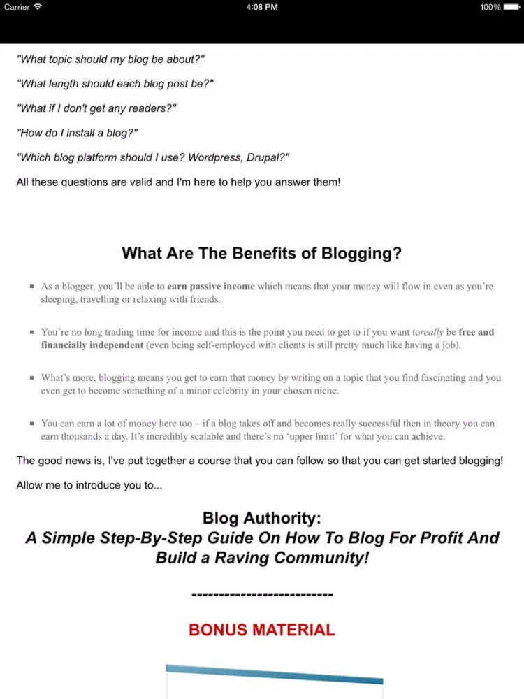 Blog Authority iPad  Screenshots