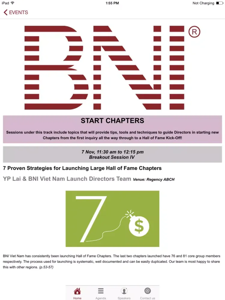 BNI Events Worldwide iPad  سکرین شاٹس