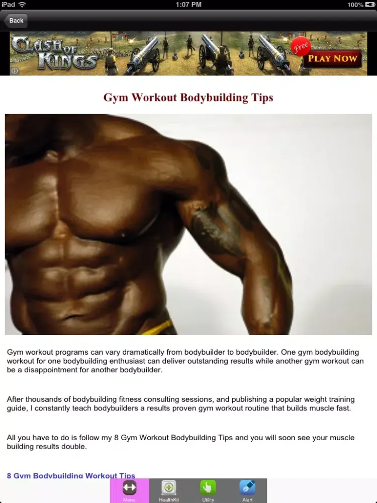 Bodybuilding For Beginners iPad  Screenshots