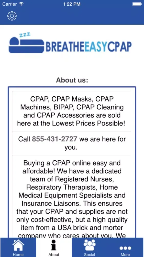 Tangkapan skrin Breathe Easy CPAP