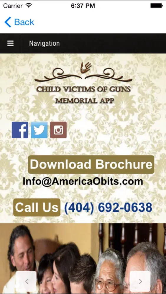 Zrzuty ekranu Child Victims of Guns Memorial App