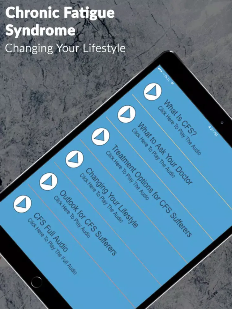 Capturas de tela do Chronic Fatigue Syndrome Guide iPad 