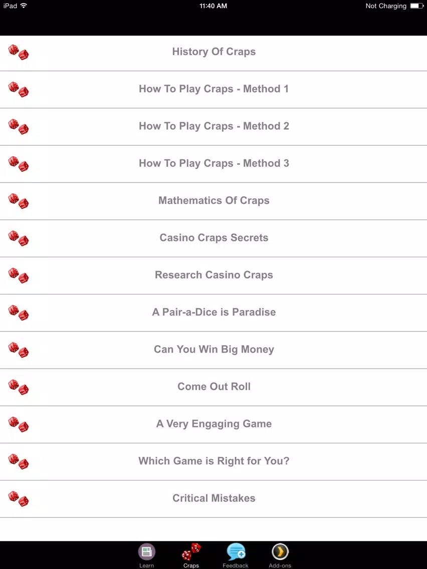Craps - A Beginners Guide to Craps iPad  स्क्रीनशॉट