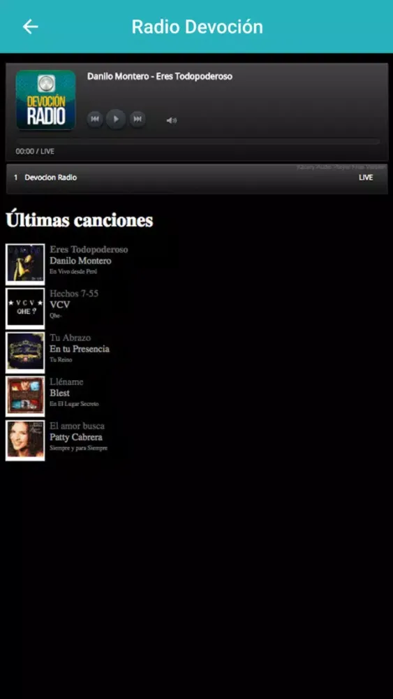 Ảnh chụp màn hình của Devoción Radio Cristiana