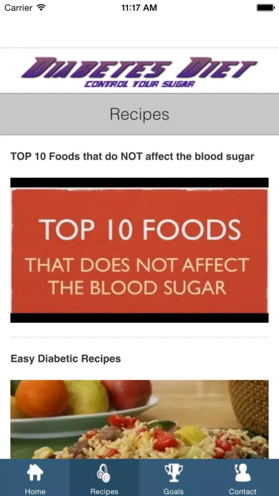 Tangkapan skrin Diabetes Diet & Recipes - How to control your Diabetes
