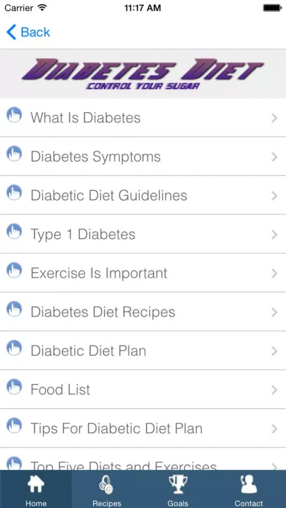 Tangkapan skrin Diabetes Diet & Recipes - How to control your Diabetes