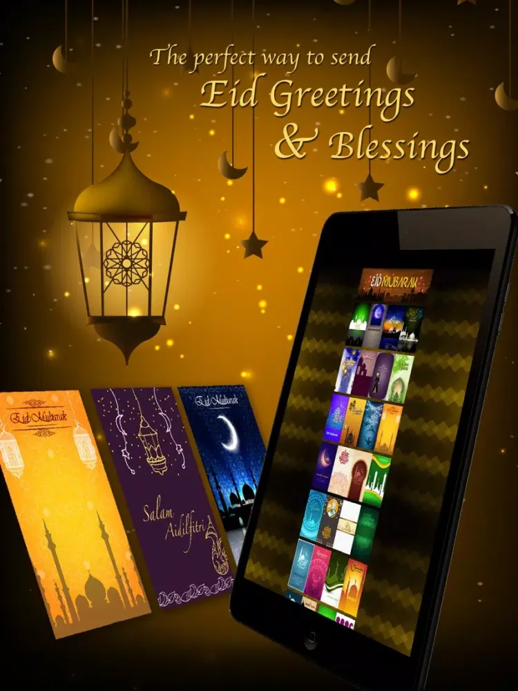 ภาพหน้าจอของ Eid Mubarak Greeting Cards + iPad 