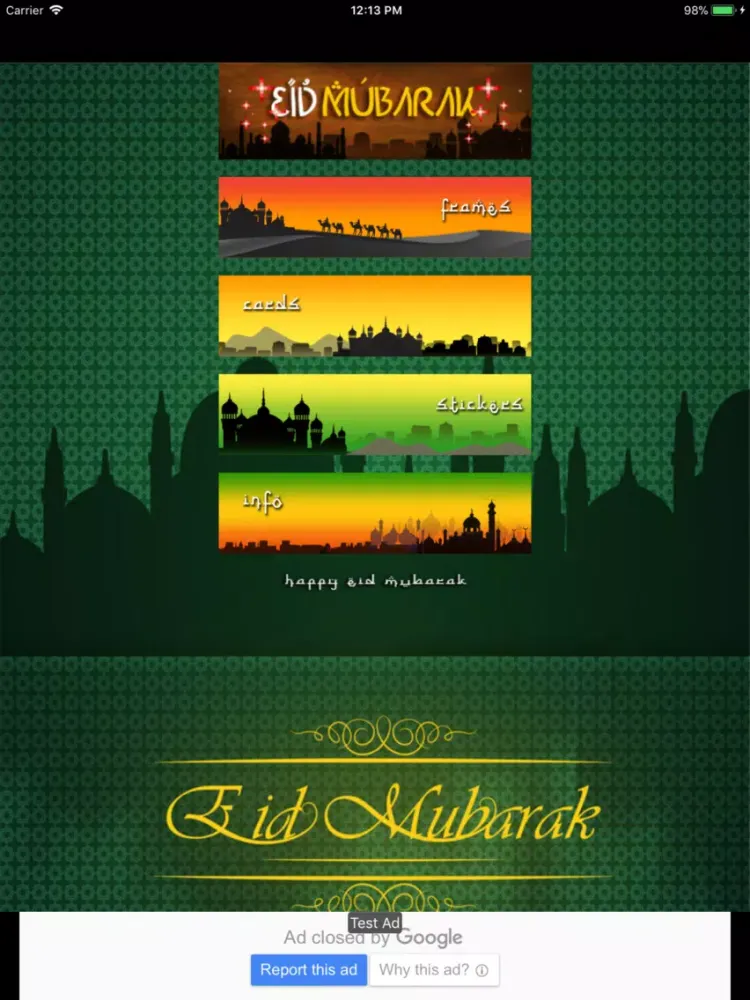 Capturas de tela do EID Mubarak Photo Frames LITE iPad 