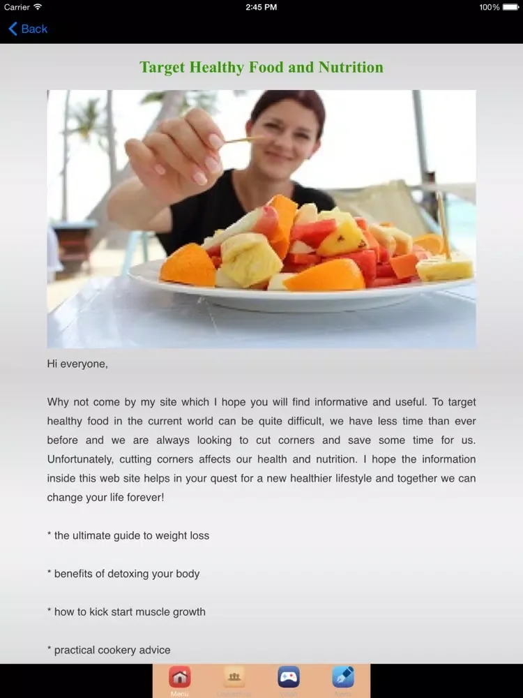 Healthy Food & Nutrition For Body iPad  Screenshots