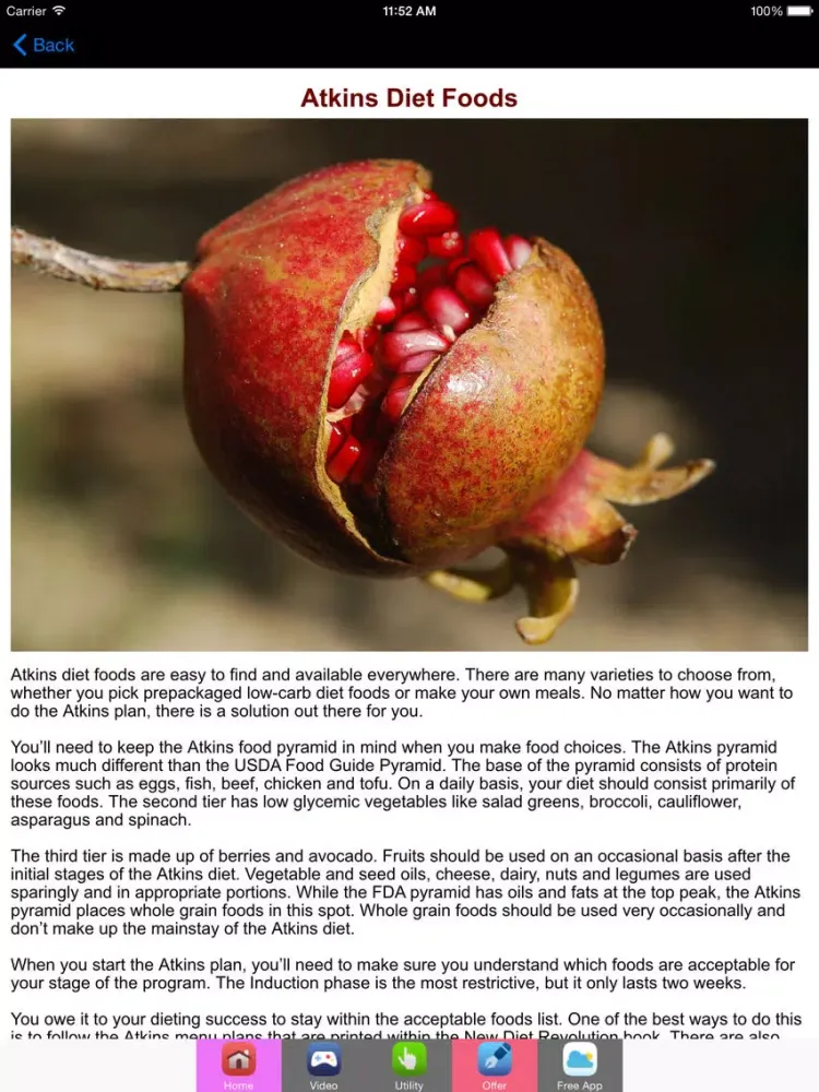 Atkins Diet Guide For Weight Loss iPad  Screenshots