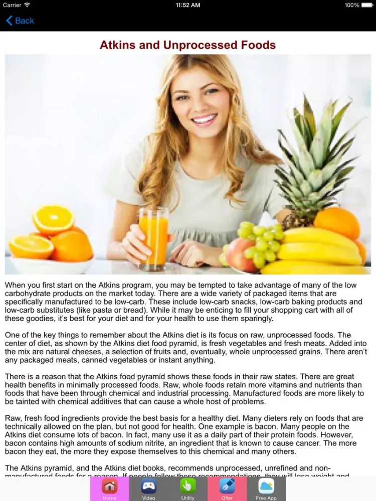 Atkins Diet Guide For Weight Loss iPad  Screenshots
