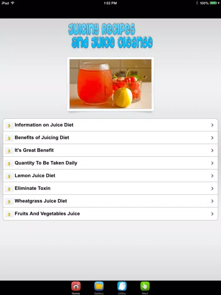 Tangkapan layar Juicing Recipes And Juice Cleanse iPad 