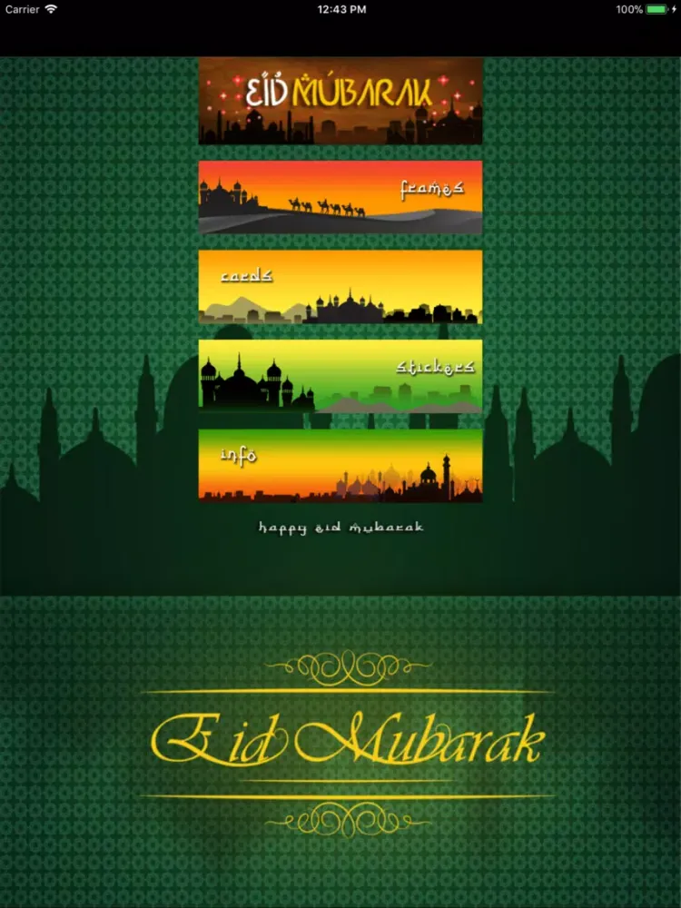 EID Mubarak Photo Frames PRO iPad  Screenshots