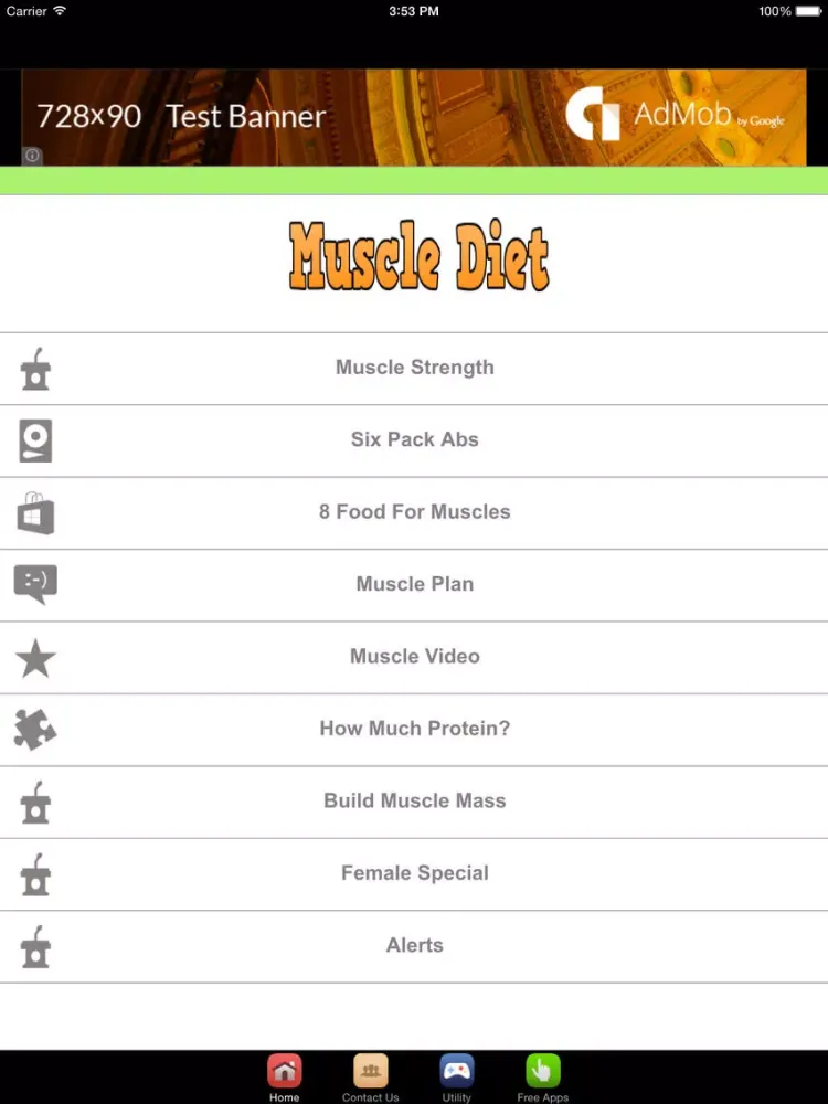Muscle Building Diet And Muscle Building Workouts iPad  Screenshots
