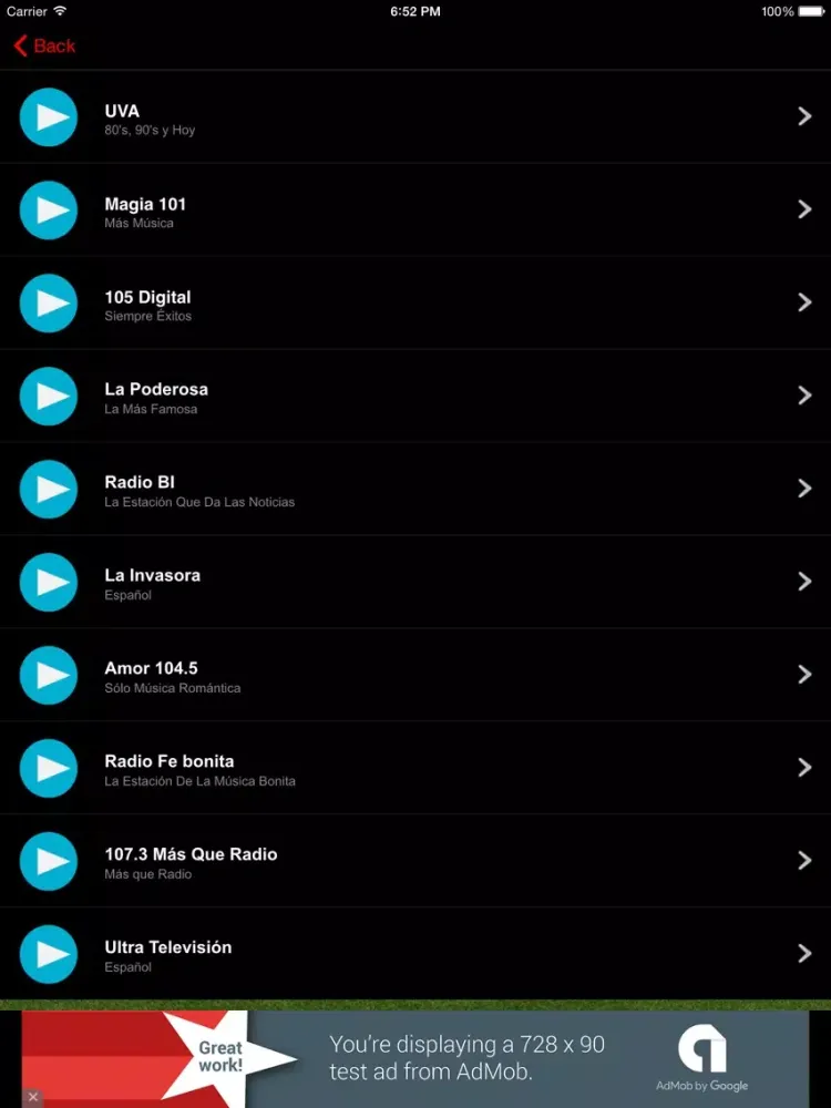 Estaciones de Radios de Mexico Gratis iPad  スクリーンショット