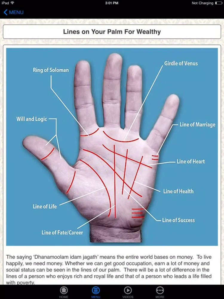 Zrzuty ekranu A+ Palmistry 101 - How To Read Palms For Beginners (Reveal Your Future) iPad 