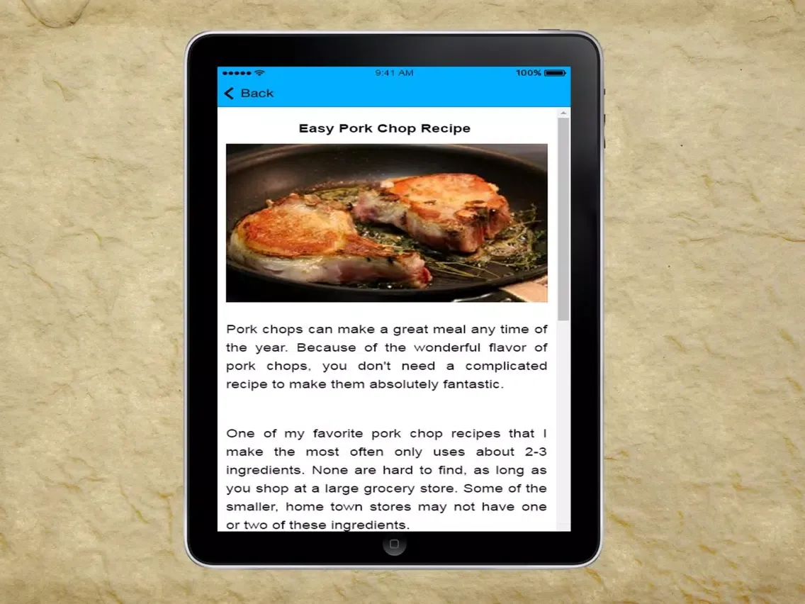 A+ Easy Pork Chop Recipes iPad 应用截图