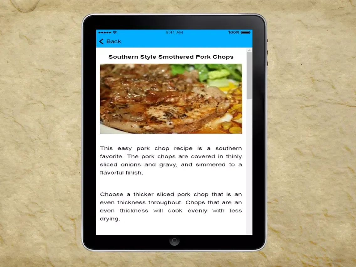 A+ Easy Pork Chop Recipes iPad 应用截图