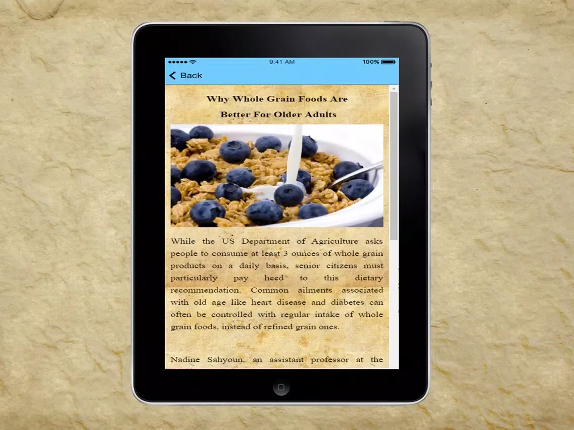 Capturas de pantalla de Benefits of Whole Grain Foods iPad 