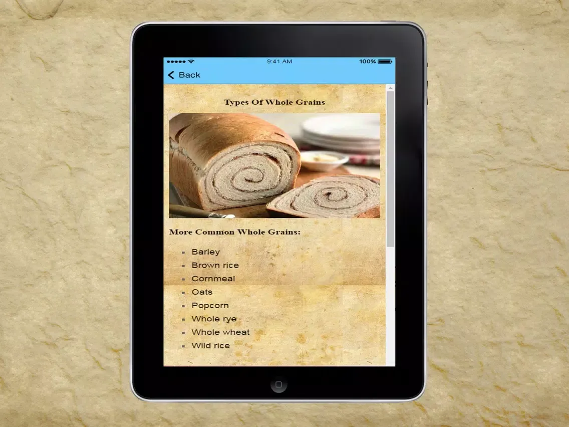 Capturas de pantalla de Benefits of Whole Grain Foods iPad 