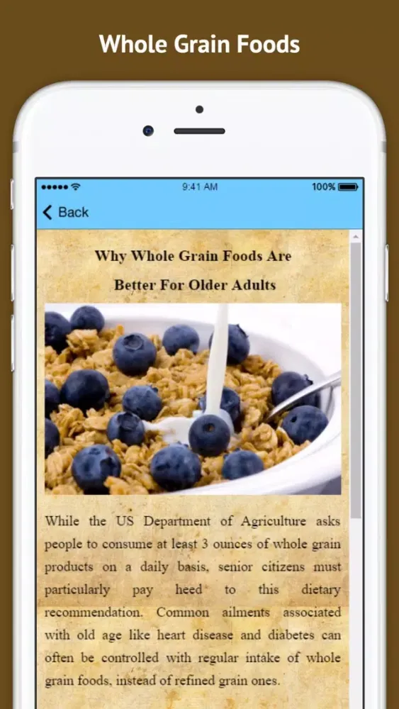 Capturas de pantalla de Benefits of Whole Grain Foods