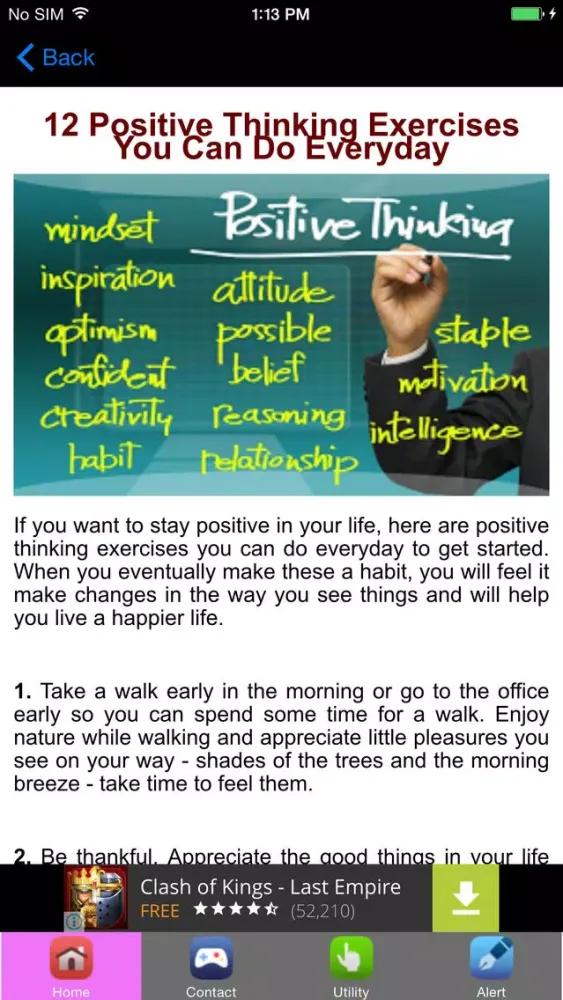 Tangkapan layar Think Positive Feel Positive