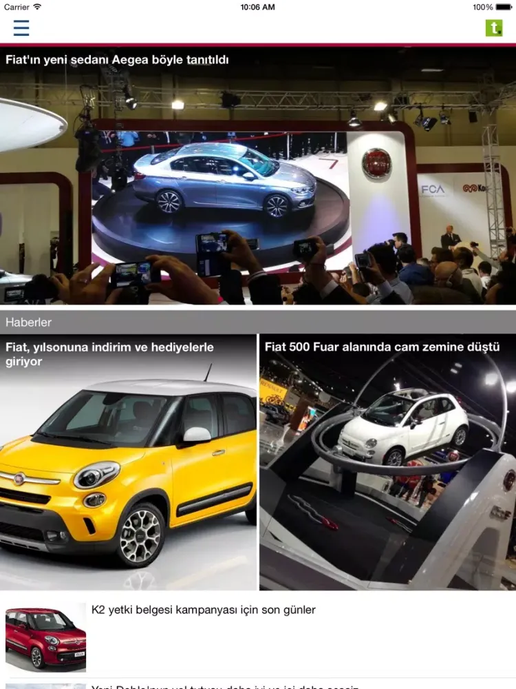 Capturas de tela do Fiat Haber, Video, Galeri, İlanlar by tasit.com iPad 