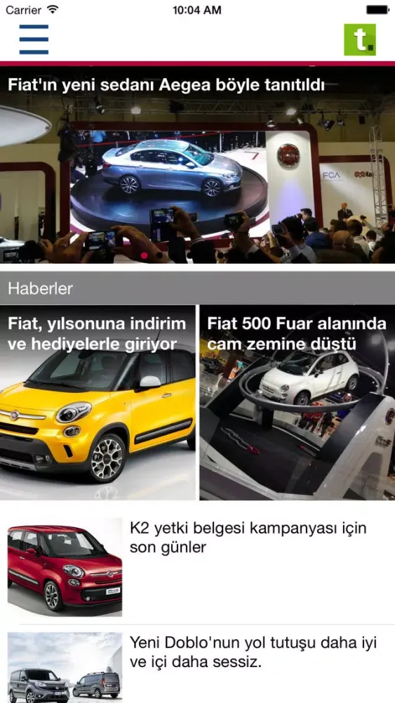 Capturas de tela do Fiat Haber, Video, Galeri, İlanlar by tasit.com